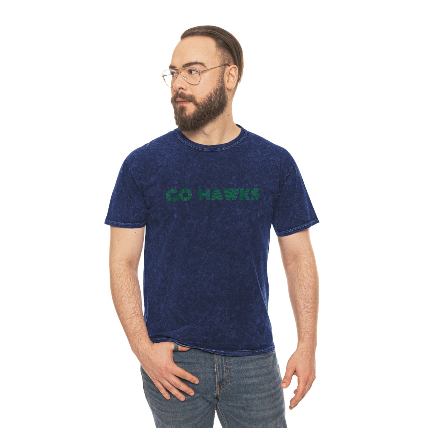 GO HAWKS Unisex Mineral Wash T-Shirt