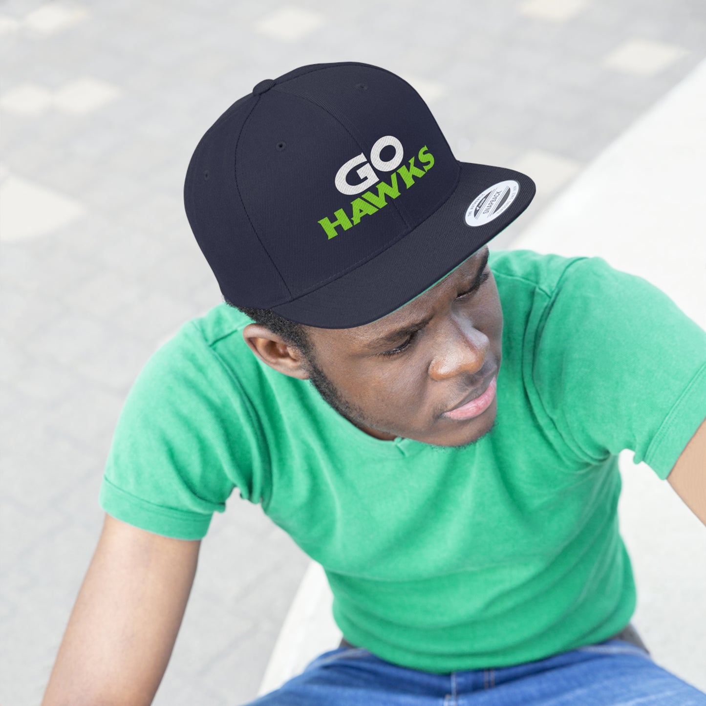 GO HAWKS Unisex Flat Bill Hat