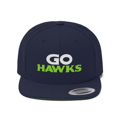 GO HAWKS Unisex Flat Bill Hat